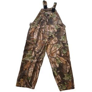 Liberty Camouflage Bib Overalls Realtree Hardwoods Utility Zip Button Fly 42 Reg